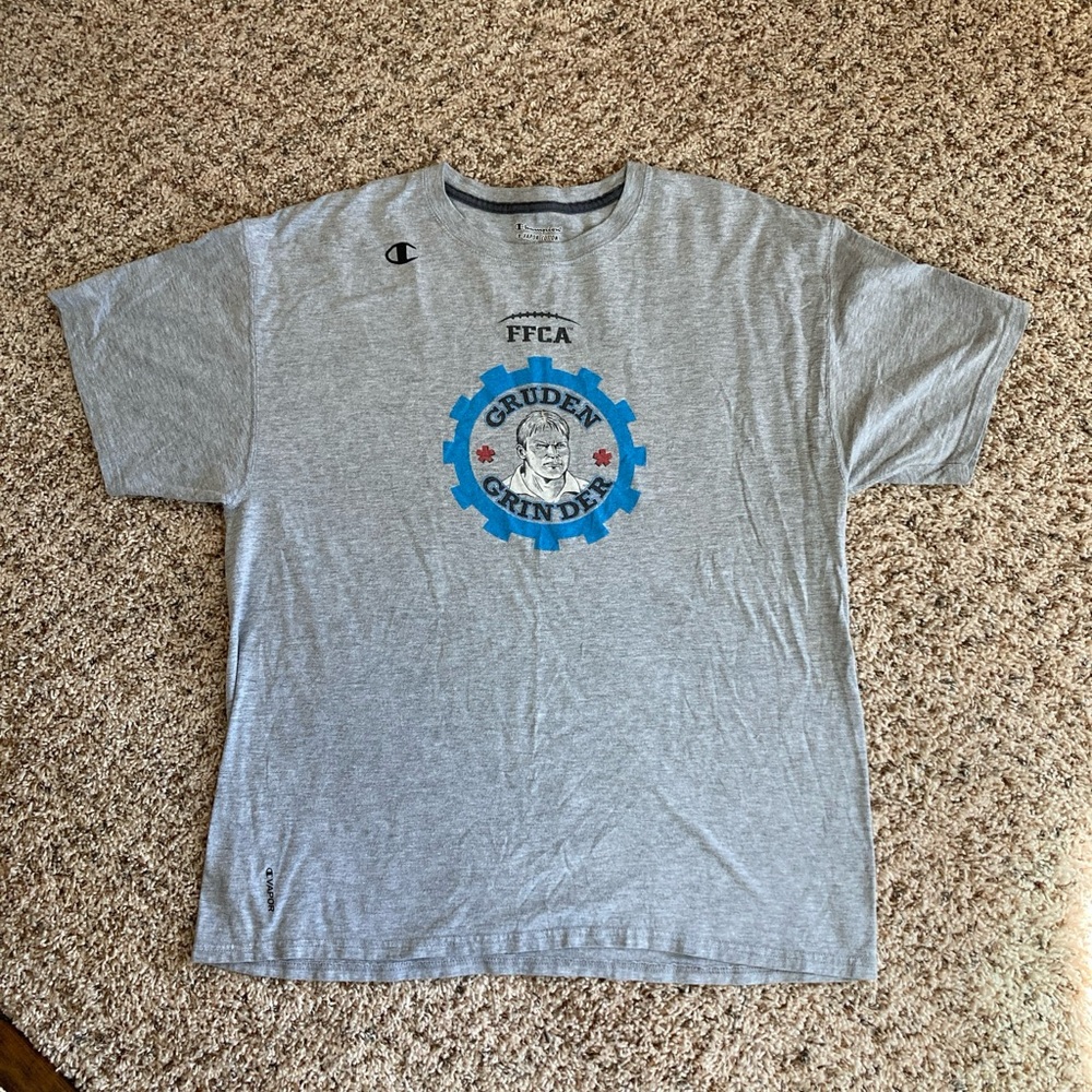 Men’s Gruden Grinder Champion Vapor Cotton Large Tshirt